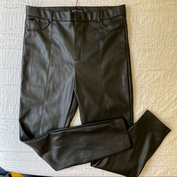 NWT Zara Vegan Leather Pants - Picture 3 of 6